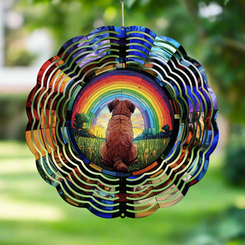 Border Terrier Rainbow Wind Spinner